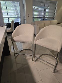 BOUCLE COUNTER STOOLS (SET OF 2)
