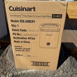 Unopened Brand New Ice Cream Sorbet Maker Cuisineart