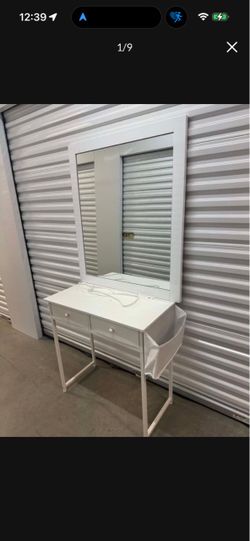 Lufeiya White Makeup Vanity Desk with Mirror