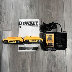 Dewalt 20v 2ah 2 Battery And Charger 