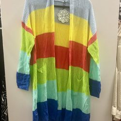 NWT size XL rainbow Cardigan 