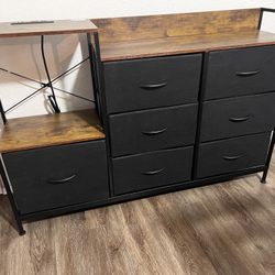 TV Stand with Charging Station, TV Dresser for 52'', Media Console Table