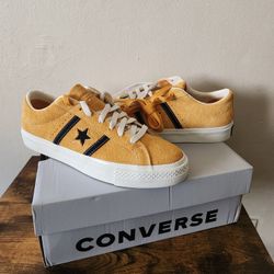 Men's Converse One Star Academy Pro Suede Sunflower Gold/Black Shoes Sneakers Size 8.5