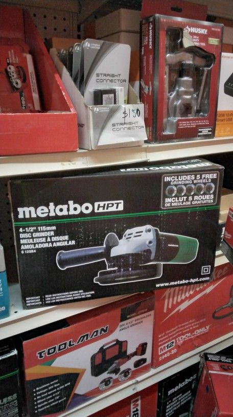 METABO HPT 4 - 1/2" 115 mm DISC GRINDER INCLUDES 5 FREE GRINDING WHEELS