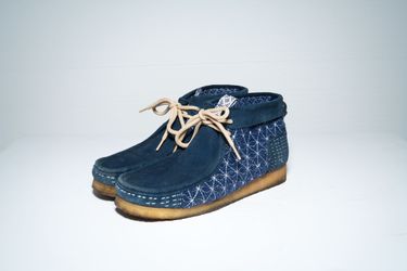 Clark Wallabee Indigo Sashiko Boots 10.5
