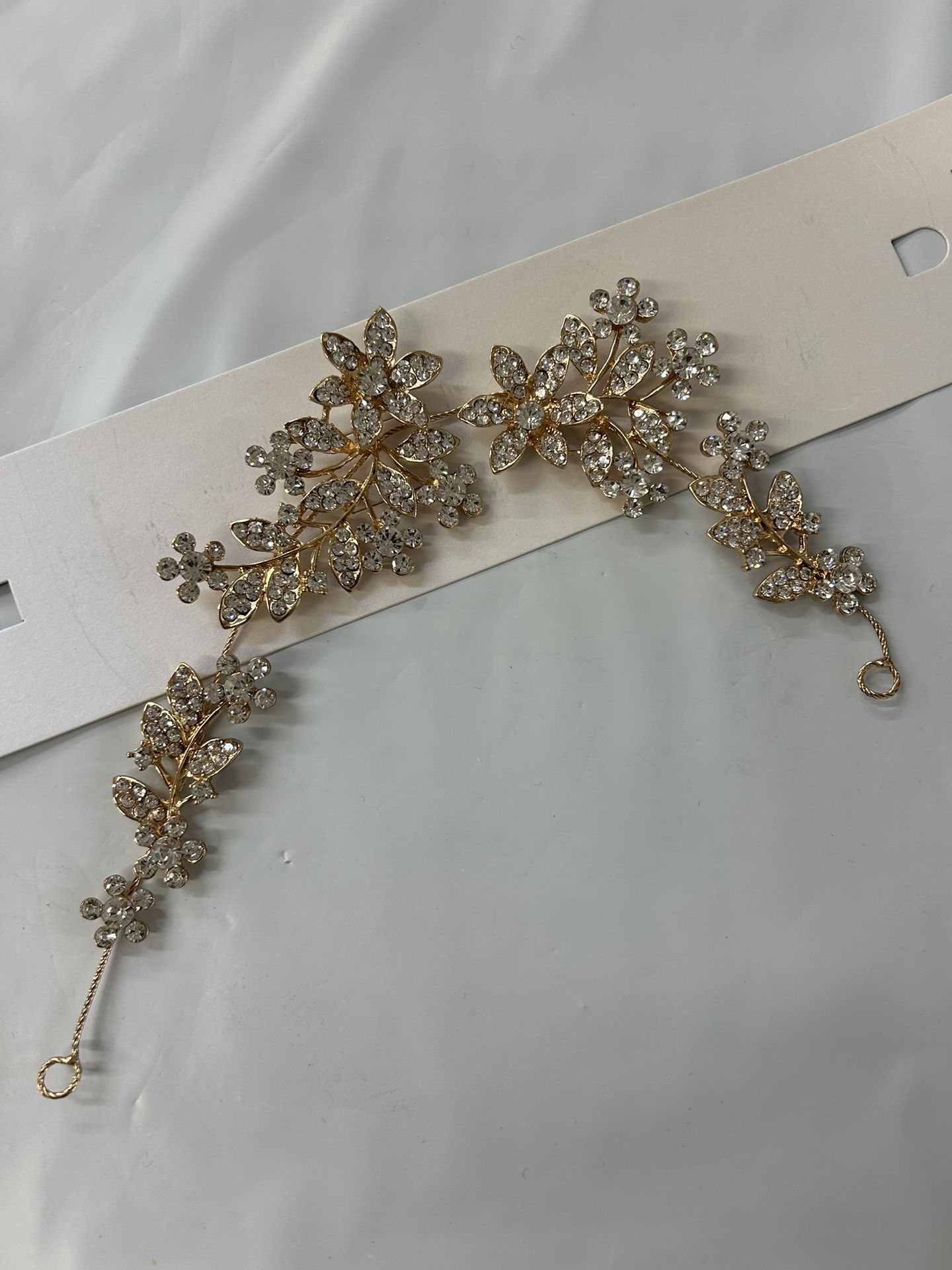 Rhinestones Pearl Crystal Large Headband Hair Vine Bridal Flower Headband Wedding Hair Accessories Hair Piece Gold Headpieces for Women(Gold)