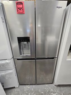 Brand New Whirlpool 4 Door Stainless Refrigerator with Ice Maker