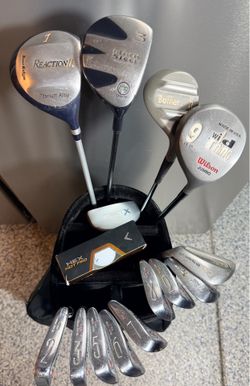 Mens RIGHT Handed Wilson K-28 -14pc Golf set, with black/green golf bag