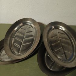 (4) Vtg Nordic Ware Steel Steak Platters 12"
