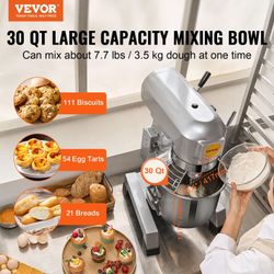 Commercial Food Mixer 3-Speed Stand Electric Dough Mixer