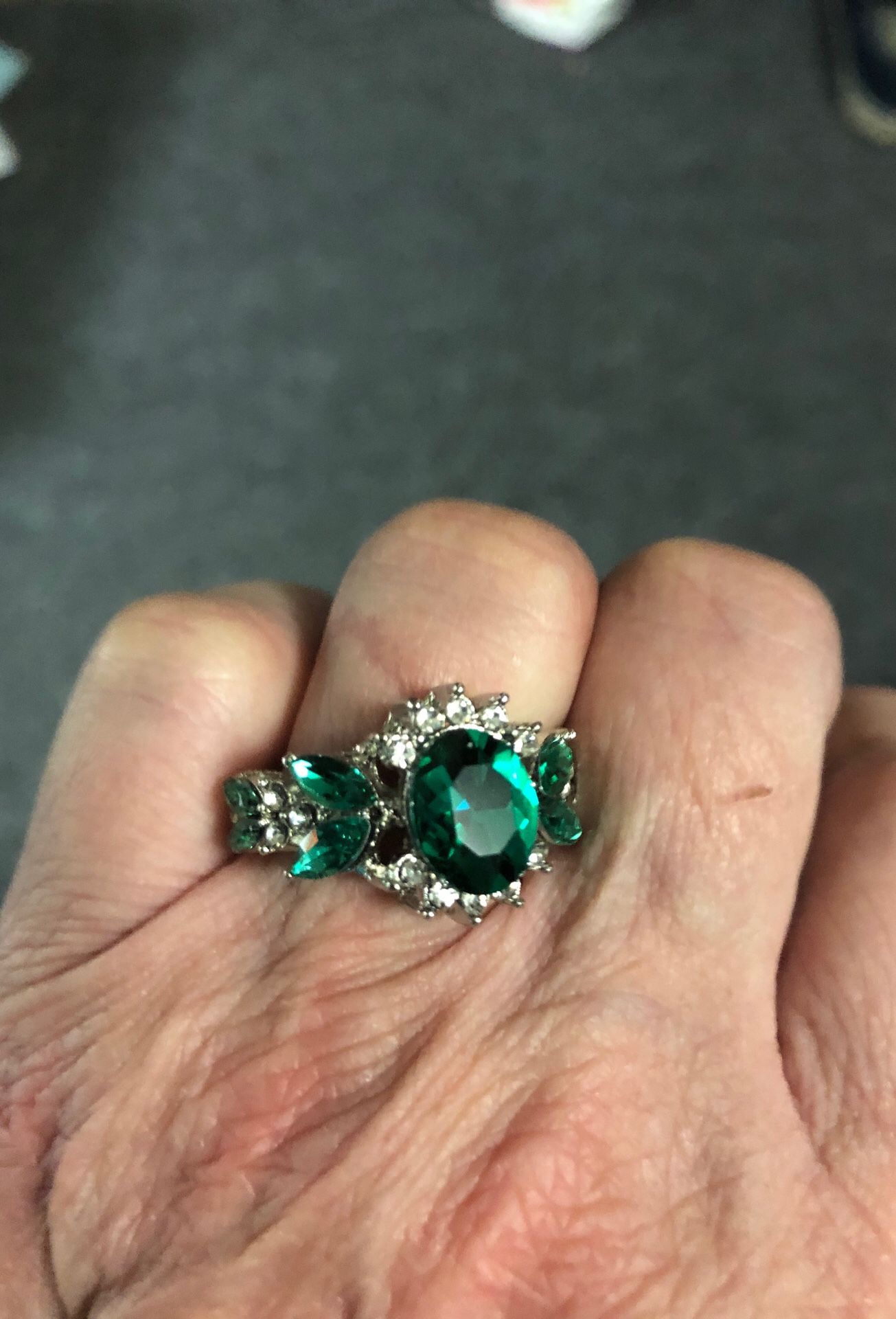 This is an emerald ring size 7 handmade