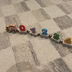 Magnetic Wooden Number Train