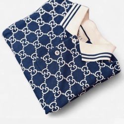 Gucci GG Cotton Knit Jacquard Polo Shirt (Style 598956 XJBOU 4115)