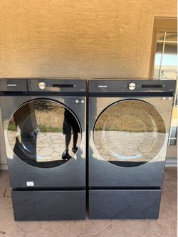 Samsung Bespoke washer dryer with pedestals