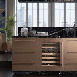 (Negotionable) Sub Zero-Wolf 24" Designer Undercounter Wine Storage (Left Hinge)