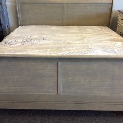 New King  Gray Sleigh Bed Frame 