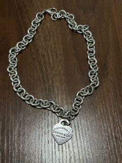 Tiffany & Co. Return to Tiffany 925 Silver Heart Tag Rolo Bracelet