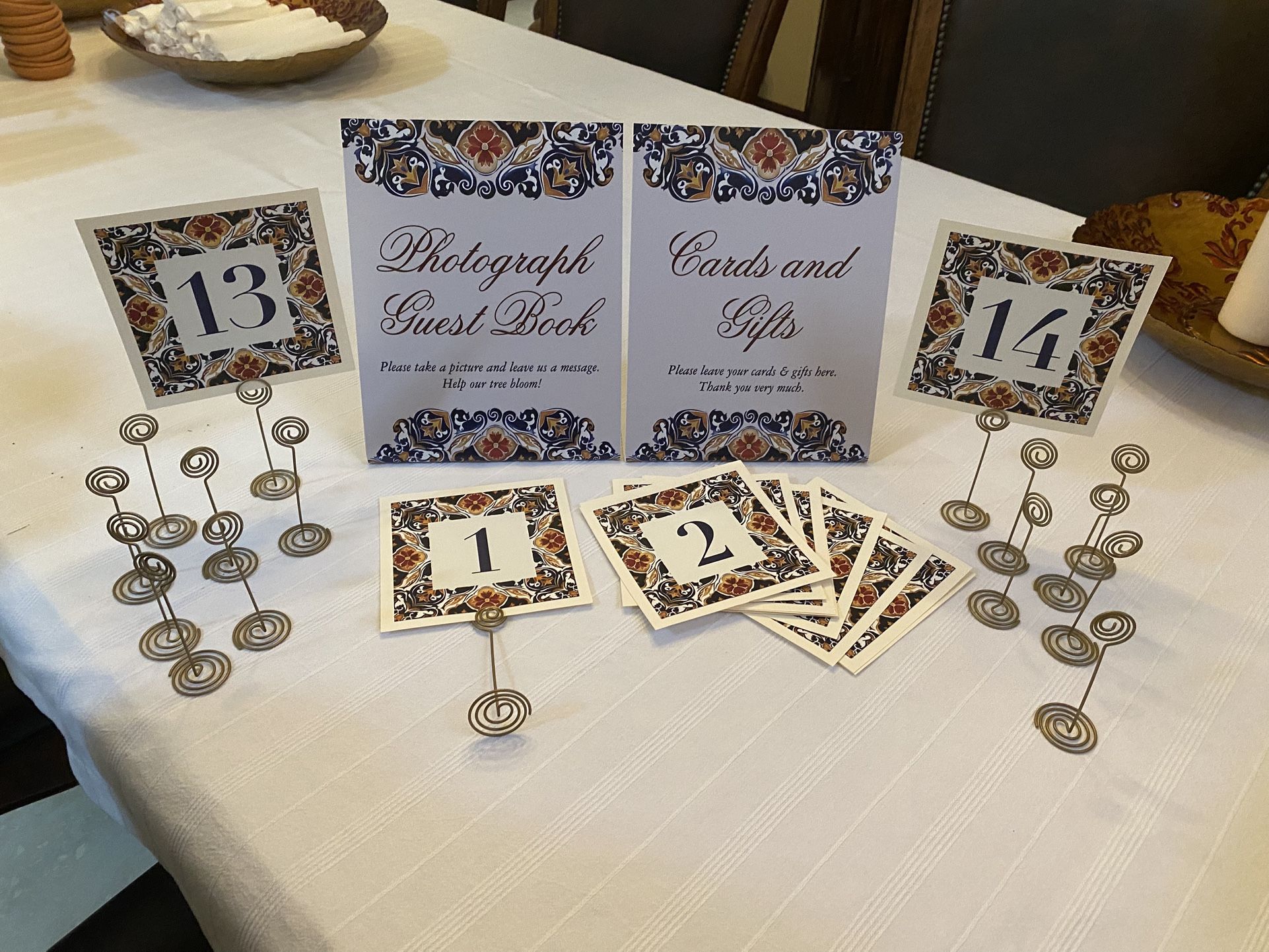 Talavera Style Party Decor Table Numbers And Signs