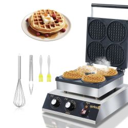 Commercial waffle maker 4 grids 1,750w and 110v Zokop