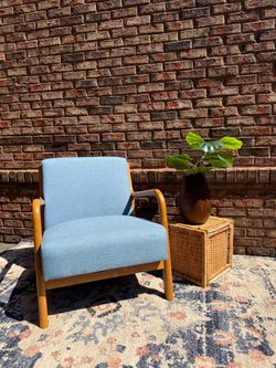 Mid-Century Modern Armchair Light Blue