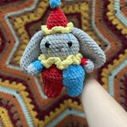 Crochet Clown Bunny Plushie 