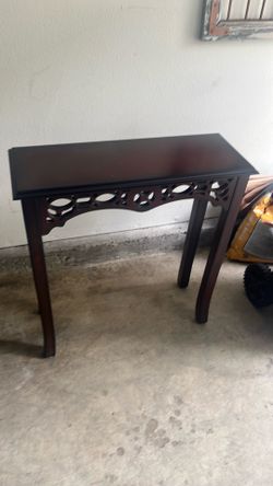 End table  solid wood burgundy strong legs