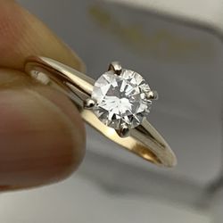 0.66Cts Genuine Natural Diamond Engagement 14K Gold Ring 
