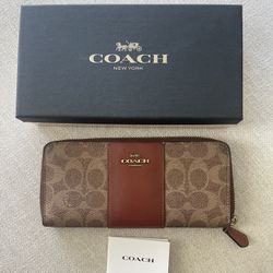 Coach Zip Around Leather Wallet
