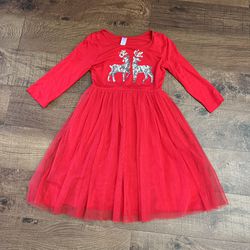 Justice Girls Youth Sequin & Tulle Reindeer Christmas Dress Sz 10 Thumbnail