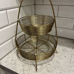 Gold Metal 2 Tier Stand $12