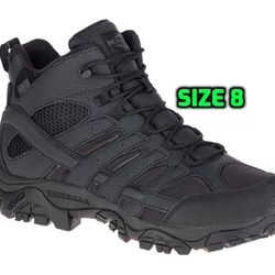 New Merrell Moab 2 Mid Tactical Waterproof Boot Black, Size 8