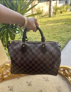 Authentic LOUIS VUITTON Damier Monogram Speedy Purse Handbag 