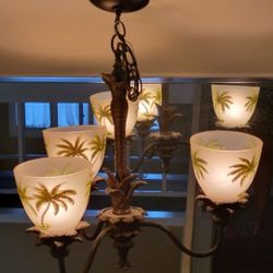 Palm tree dining table chandelier- In great condition!