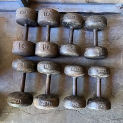 Dumbbell Weights York Buns Vintage 