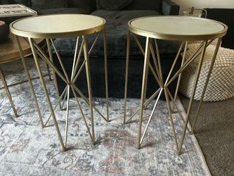 2 Gold side tables