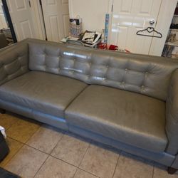 Gray Leather Sofa