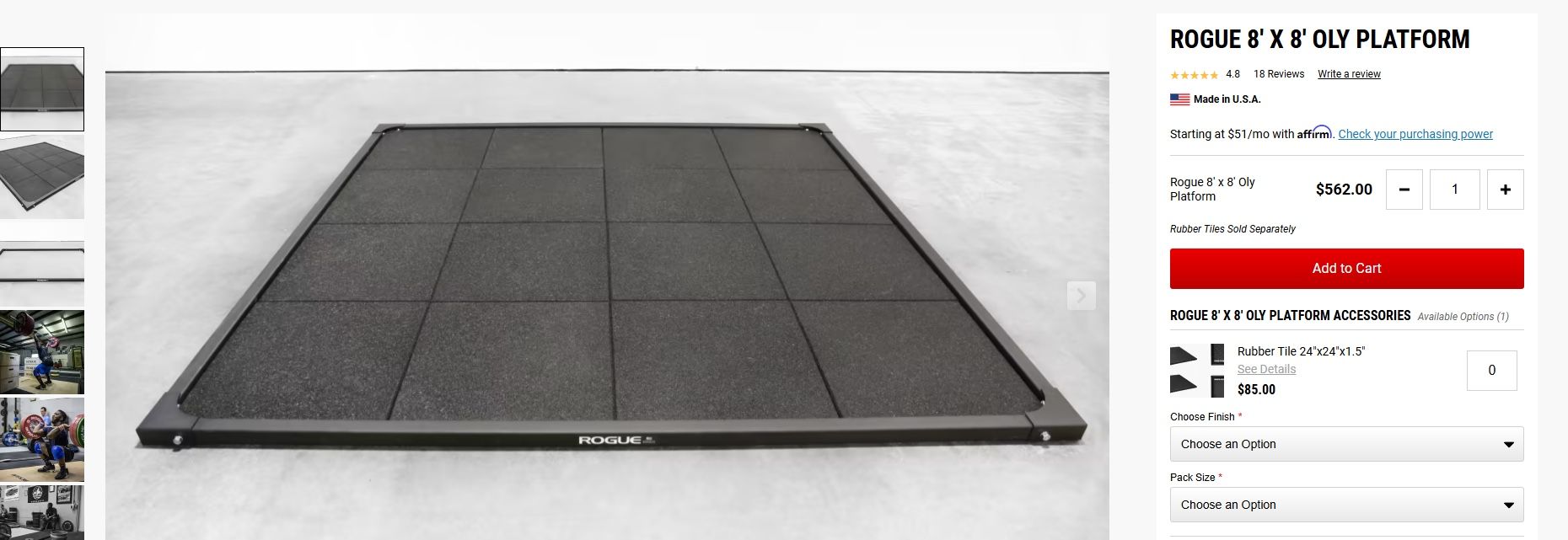 Rogue 8’ X 8’ Oly Platform Frame