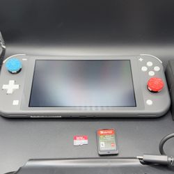 Nintendo Switch Lite Gray Bundle 64GB SD Card + Game + Charger - $110