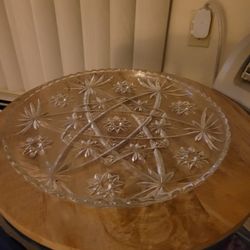 Large Vintage Glass Serving Platter