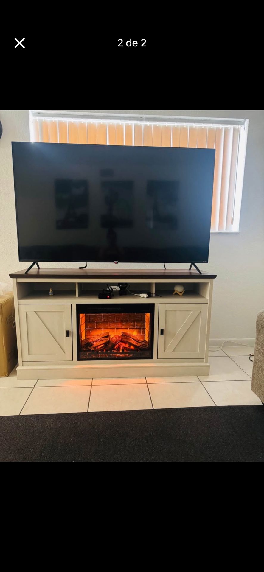 Televisor Con Chimenea