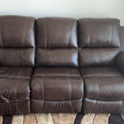 Leather Reclining Sofa/Love Seat