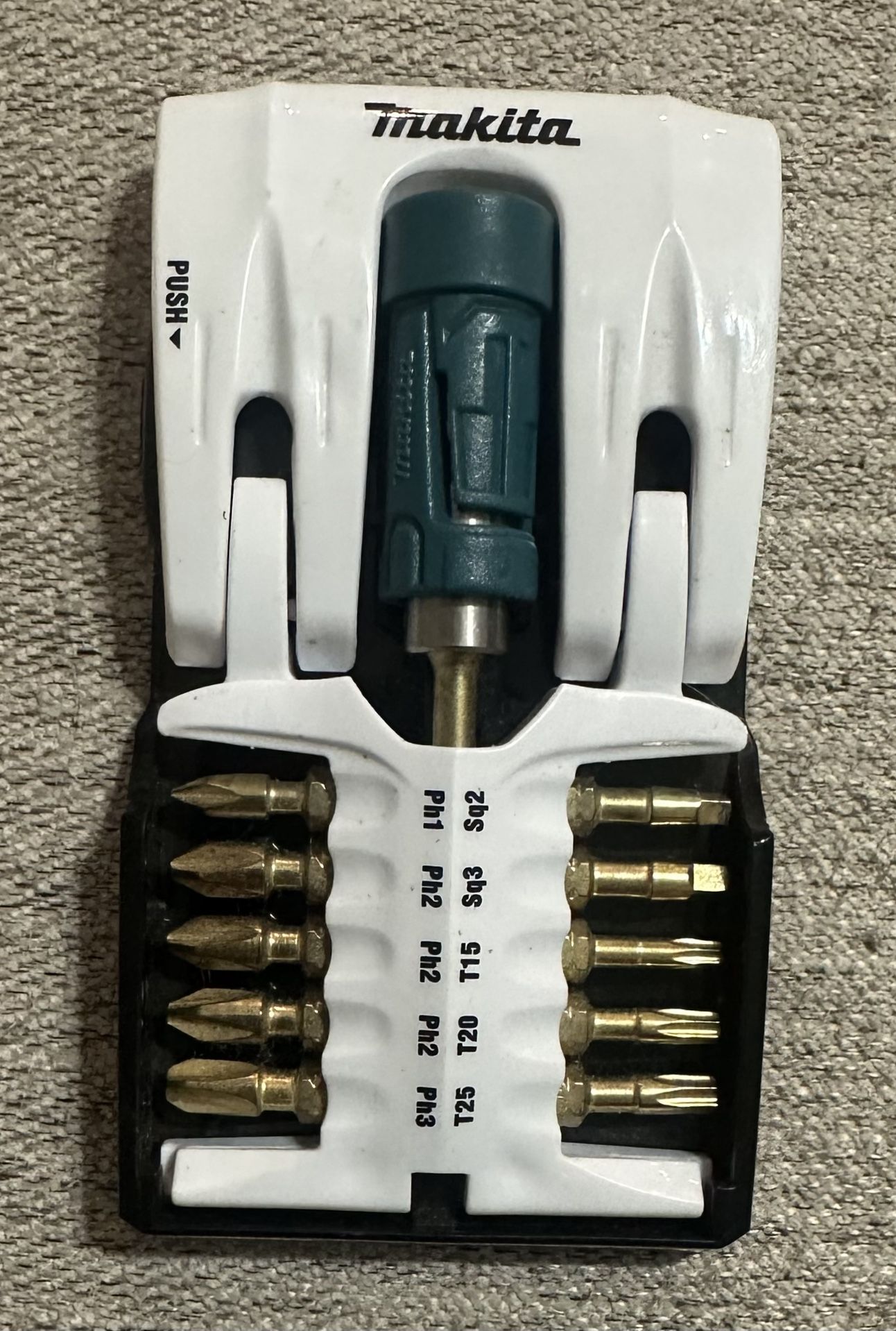 Makita B 27159 11pc Torsion Impact Gold Screwdriving Bit Tip Set Mag Holder