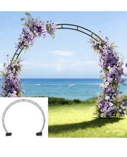 Large Metal Garden Arch Trellis / Wedding & Balloon Arch – 8×7 Ft (Open Box)