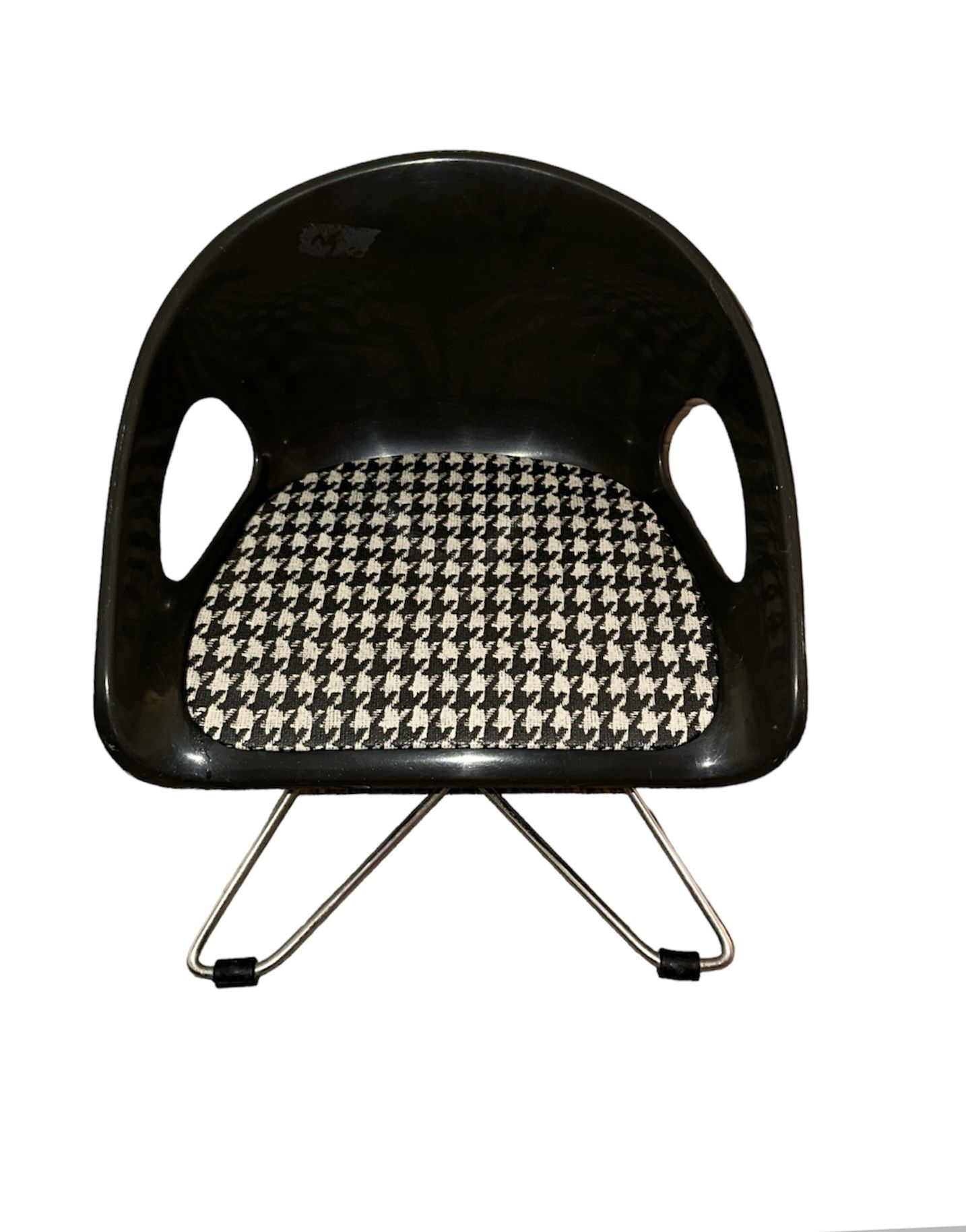 COSCO MID CENTURY MODERN BABY CHILD Booster ADJUSTABLE HOUNDSTOOTH CHAIR—Cute Pet Chair!