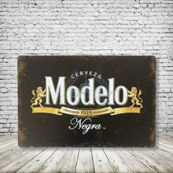 Modelo Vintage Style Antique Collectible Tin Metal Sign Wall Decor