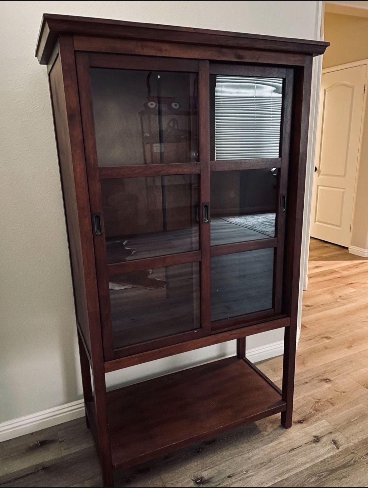 Cost Plus World Market Cabinet With Glass Sliding Door