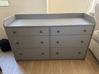 Gray 6-Drawer Double Dresser