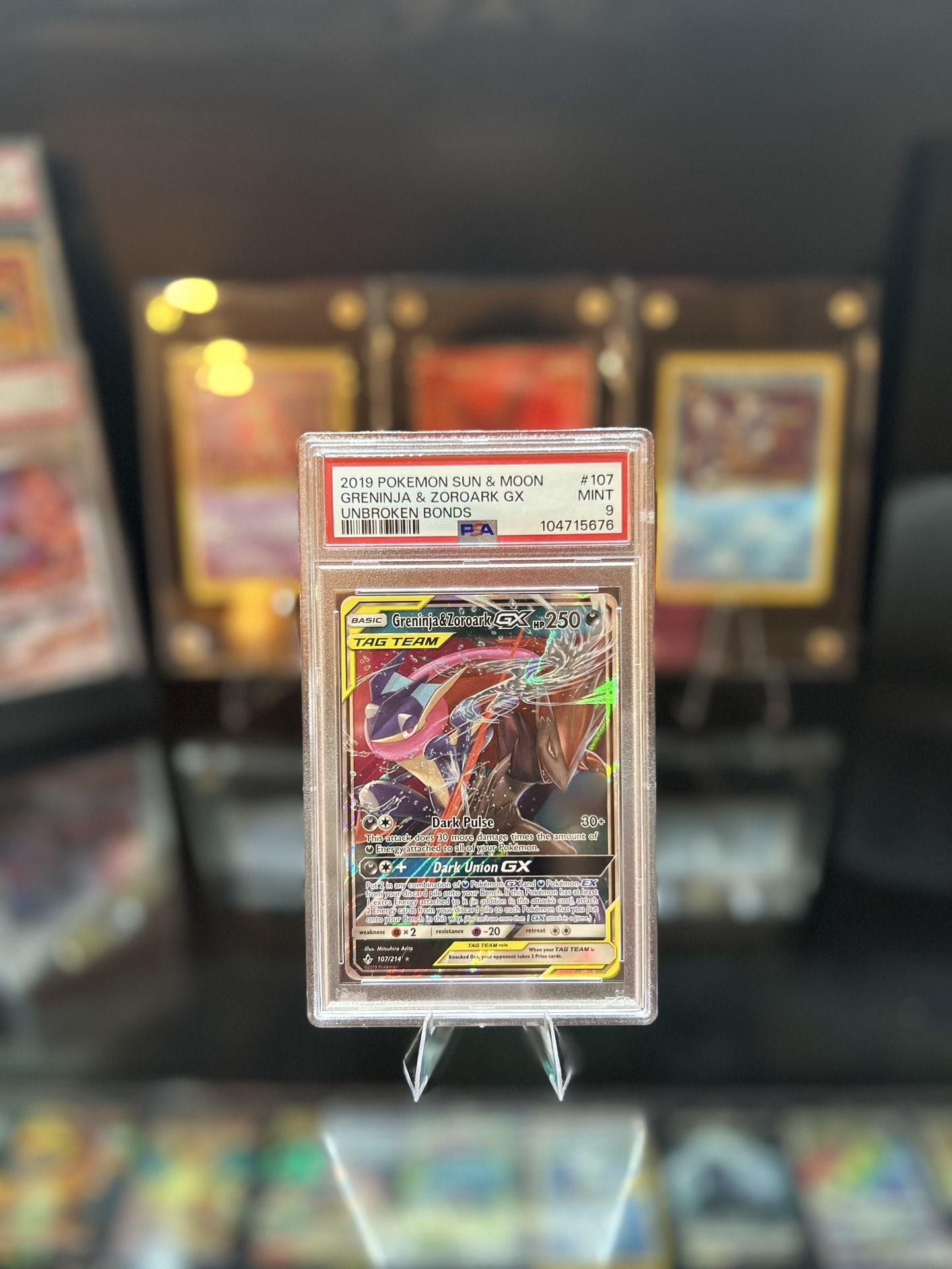 PSA 9: Greninja & Zoroark GX #107