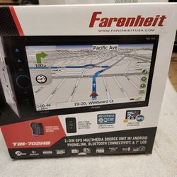 Farenheit TIN-702HB 2-DIN 7" LCD GPS Navigation DVD Media Receiver w/Android PhoneLink, Bluetooth v4.0