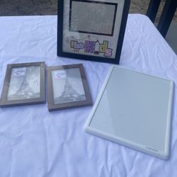 Lot Of 4 Picture Frames Ans White Board 